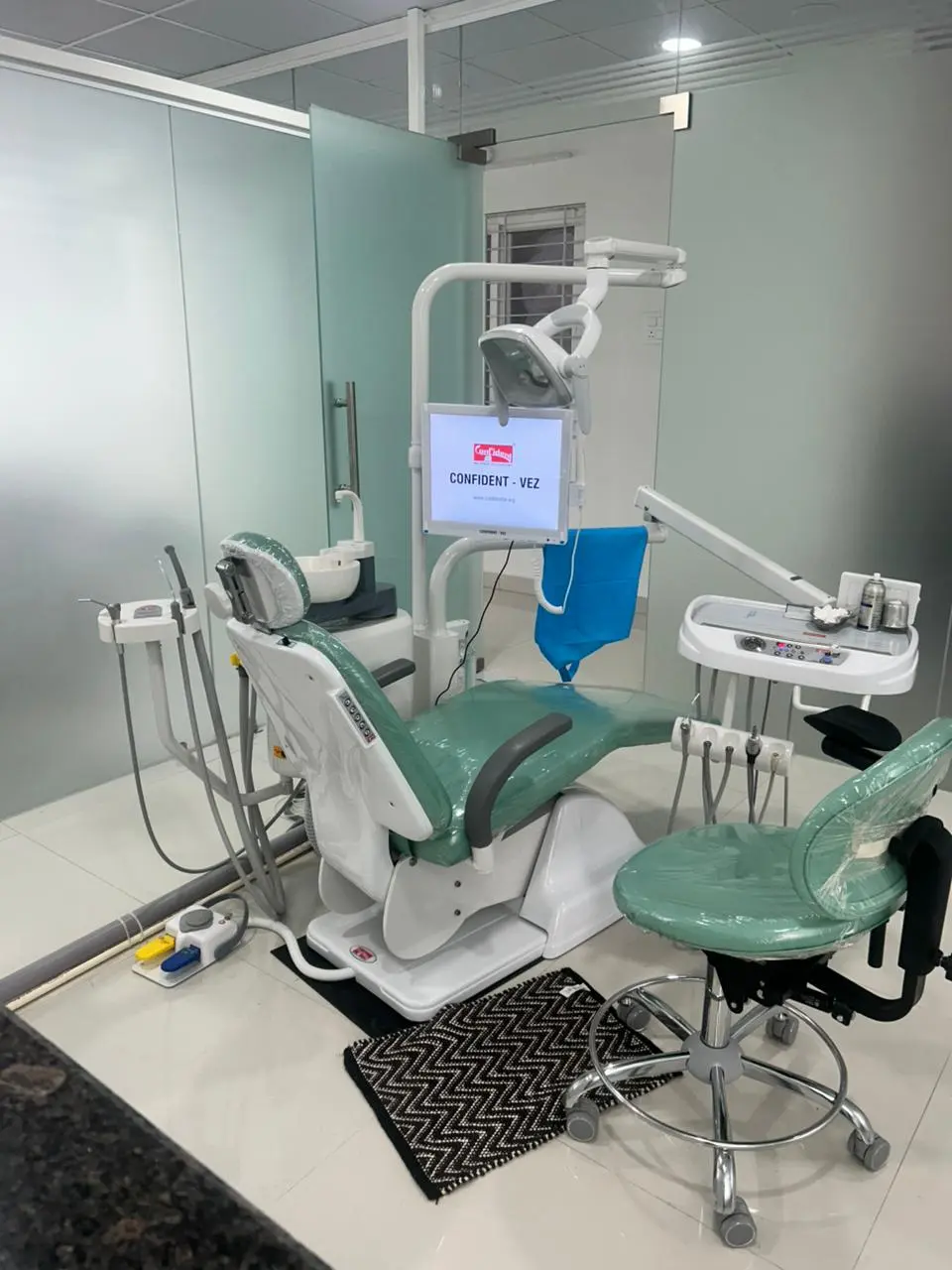 Interior of Dr.Sri Sushma Multispeciality Dental Clinic — reception and treatment area, Anandbagh Hyderabad